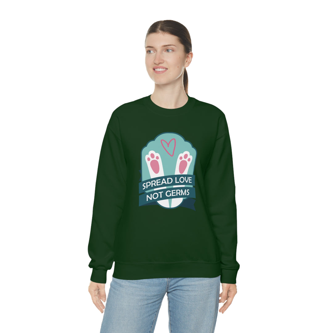 Spread love not Germs - Funny easter nurse Unisex Heavy Blend Crewneck Sweatshirt