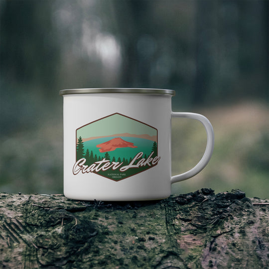 Crater Lake National Park Enamel Camping Mug Oregon hiker gift