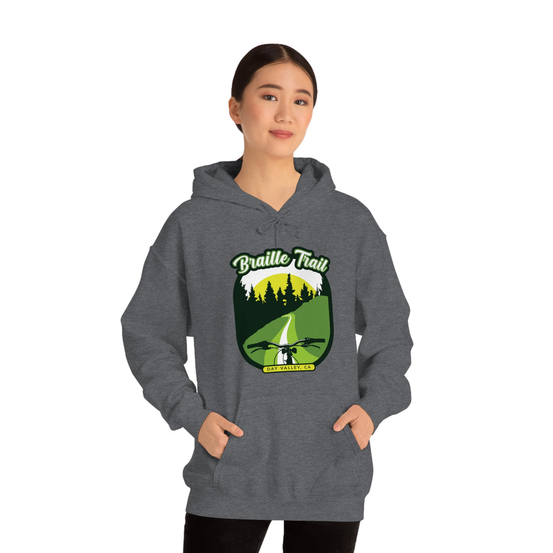 Braille Trail - Day Valley, CA Unisex Heavy Blend Hooded Sweatshirt