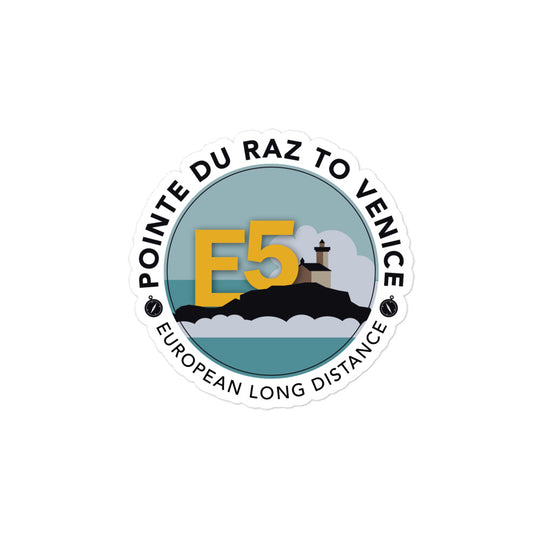 E5 - Pointe du Raz to Venice - European Long distance Trail Bubble-free stickers