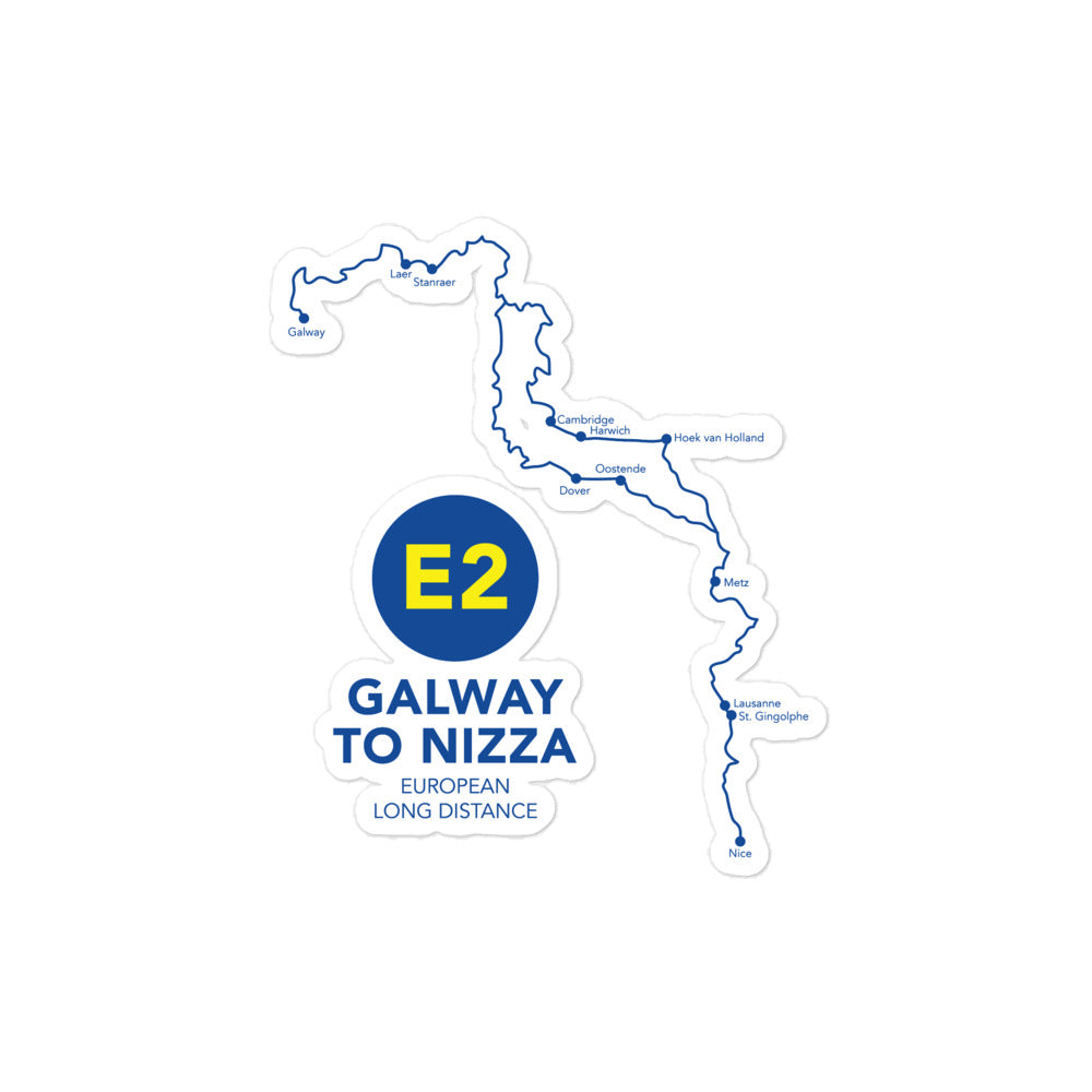 E2 Galway to Nizza - European long distance Path Bubble-free stickers