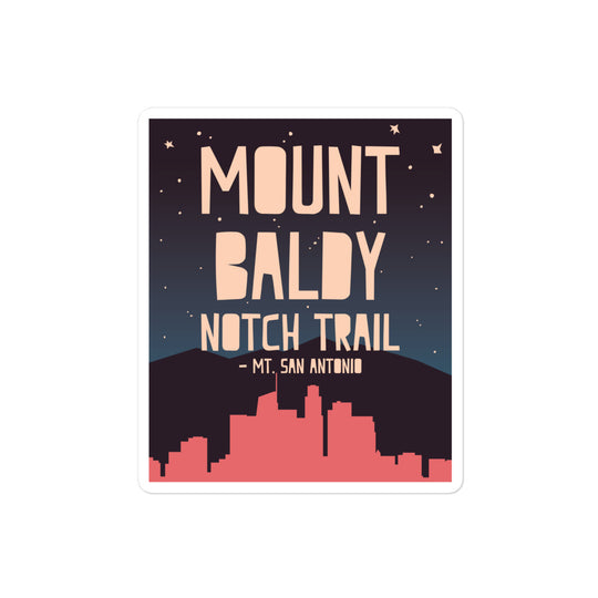 Mount Baldy Notch Trail - Mt. San Antonio Bubble-free stickers