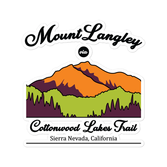 Mount Langley via Cottonwood Lakes Trail - Sierra Nevada, California Bubble-free stickers