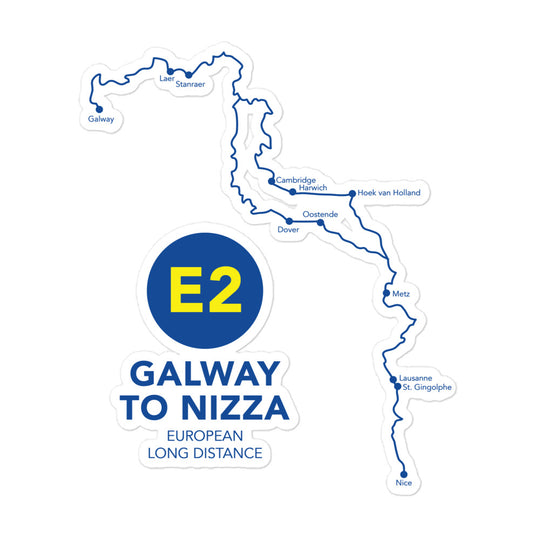 E2 Galway to Nizza - European long distance Path Bubble-free stickers