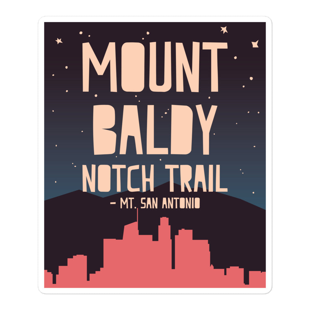 Mount Baldy Notch Trail - Mt. San Antonio Bubble-free stickers