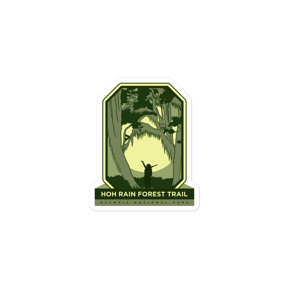 Hoh Rain Forest Trail - Olympic National Park Bubble-free stickers hiker gift