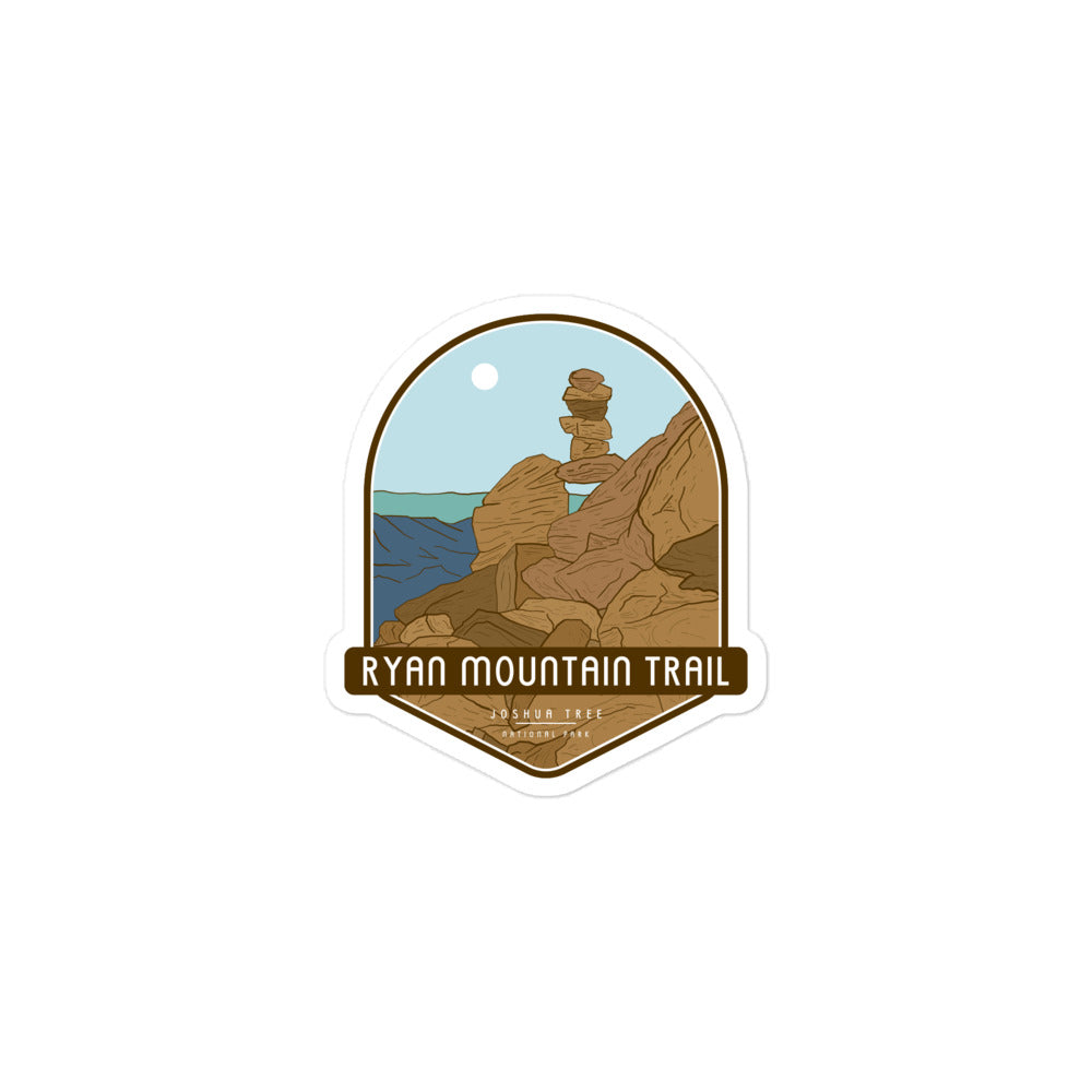 Ryan Mountain Trail - Joshua Tree National Park Bubble-free stickers hiker gift