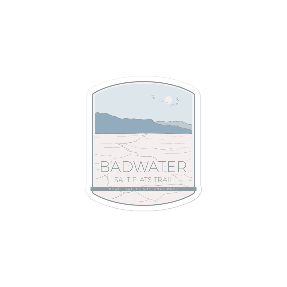 Badwater Salt Flats Trail - Death Valley National Park Bubble-free stickers hiker gift