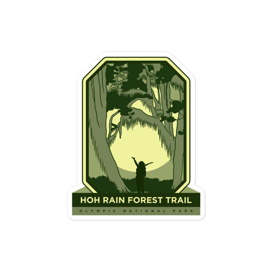 Hoh Rain Forest Trail - Olympic National Park Bubble-free stickers hiker gift