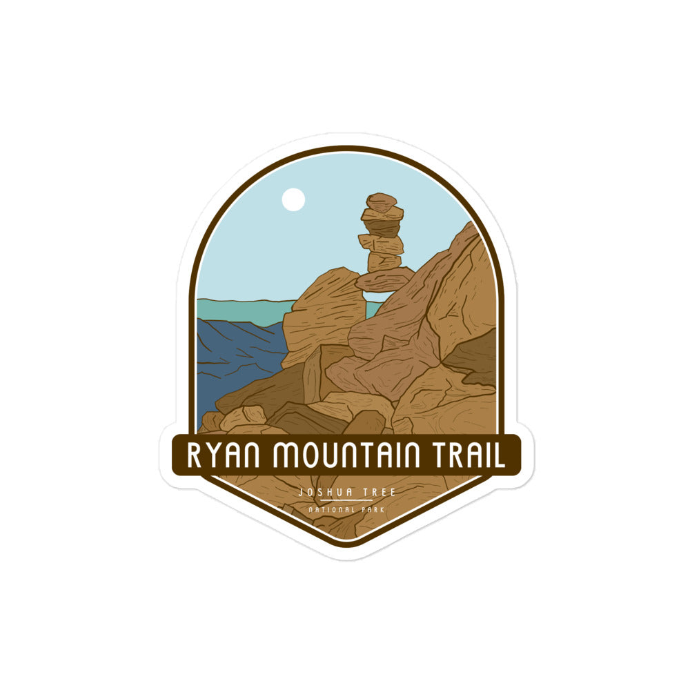 Ryan Mountain Trail - Joshua Tree National Park Bubble-free stickers hiker gift