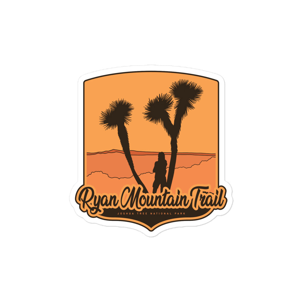 Ryan Mountain Trail - Joshua Tree National Park Bubble-free stickers hiker gift