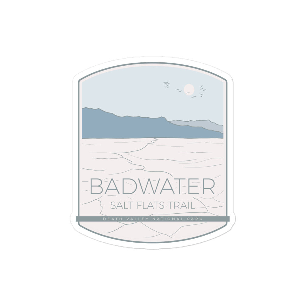 Badwater Salt Flats Trail - Death Valley National Park Bubble-free stickers hiker gift