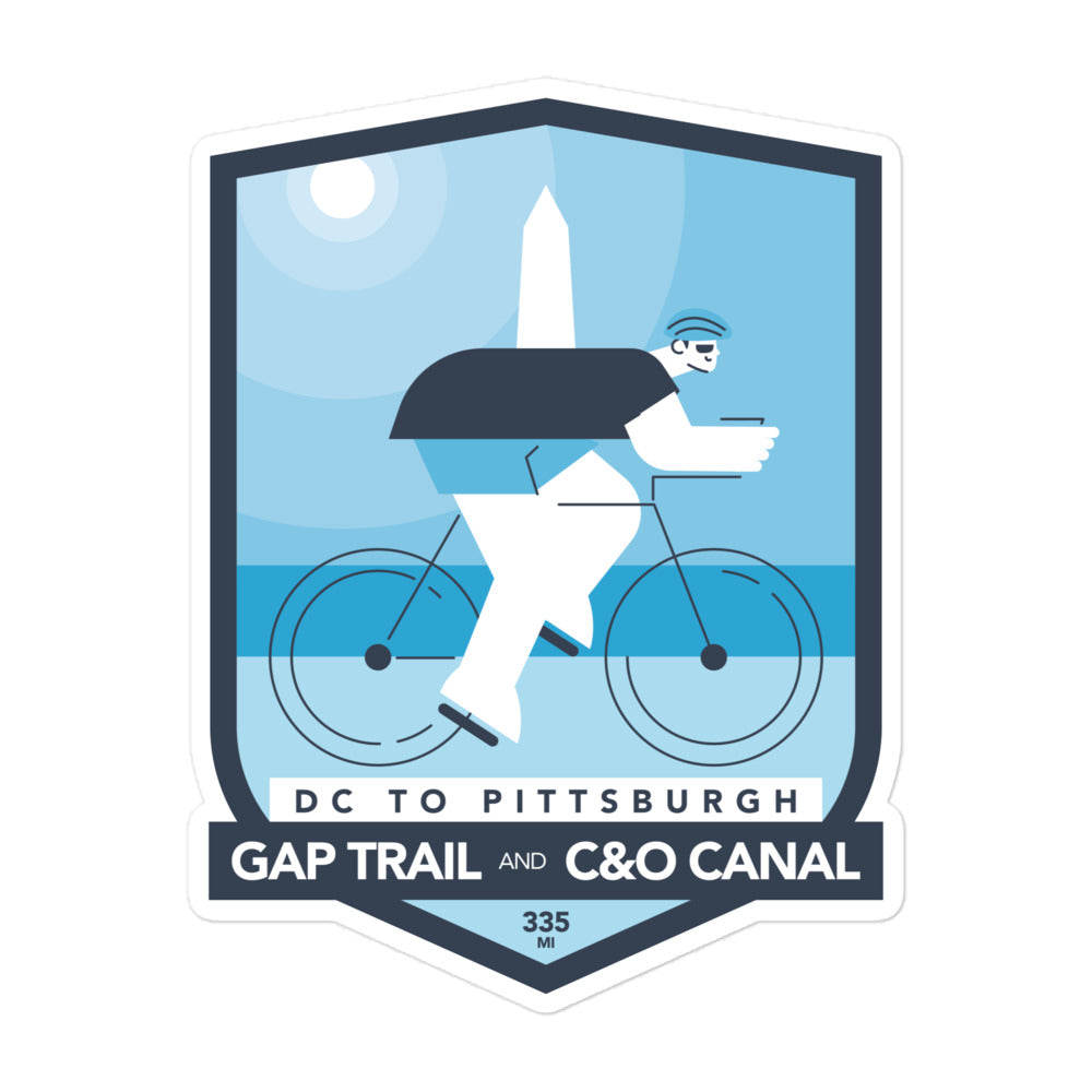 DC to Pittsburgh – GAP Tail and C&O Canal Bubble-free stickers