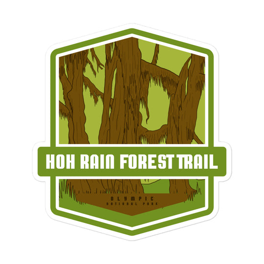 Hoh Rain Forest Trail - Olympic National Park Bubble-free stickers hiker gift