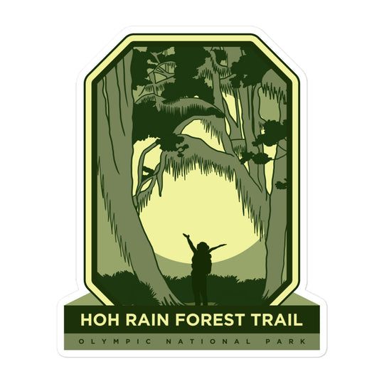 Hoh Rain Forest Trail - Olympic National Park Bubble-free stickers hiker gift