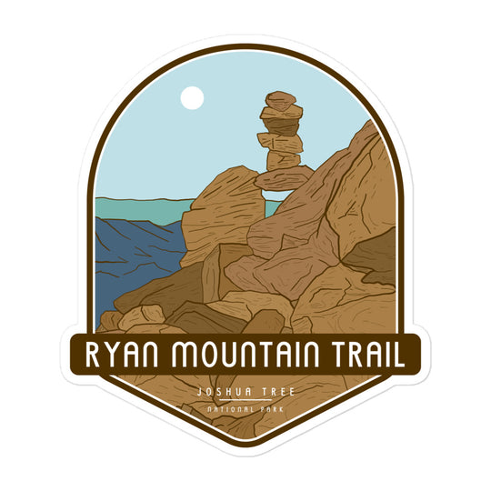 Ryan Mountain Trail - Joshua Tree National Park Bubble-free stickers hiker gift