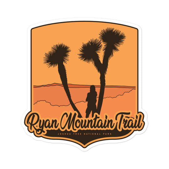 Ryan Mountain Trail - Joshua Tree National Park Bubble-free stickers hiker gift