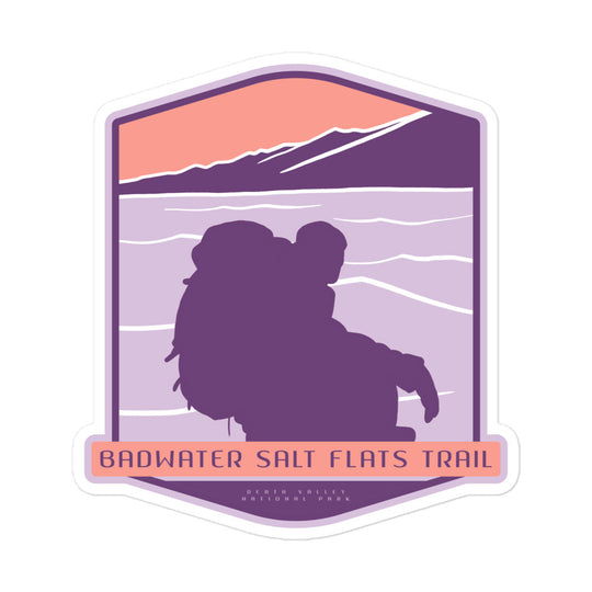 Badwater Salt Flats Trail - Death Valley National Park Bubble-free stickers hiker gift