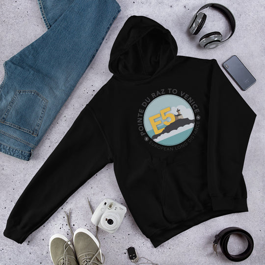 E5 - Pointe du Raz to Venice - European Long distance Trail Unisex Hoodie