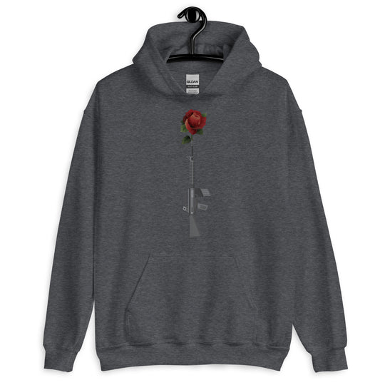 Make Peace not War - Gun with Rose Unisex Hoodie