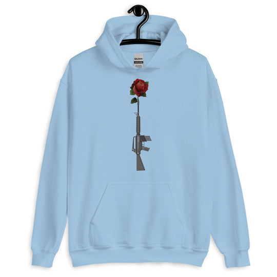 Make Peace not War - Gun with Rose Unisex Hoodie