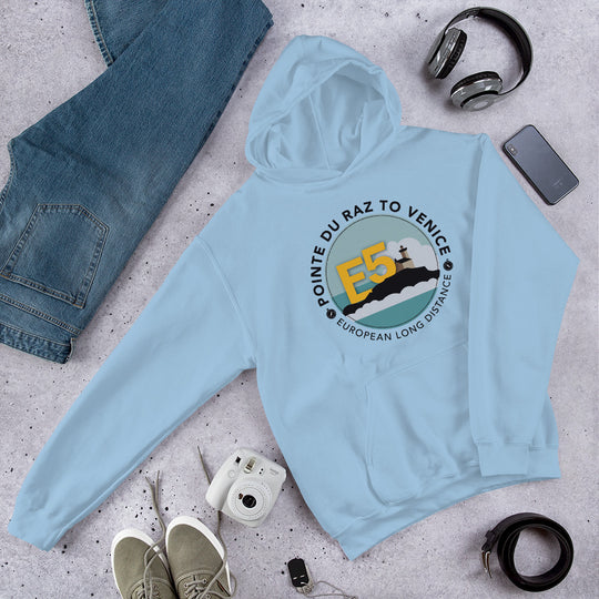 E5 - Pointe du Raz to Venice - European Long distance Trail Unisex Hoodie