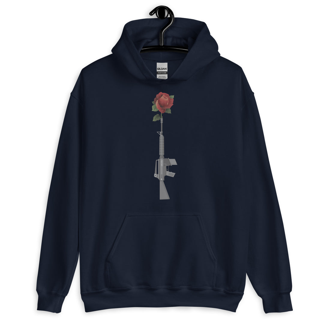 Make Peace not War - Gun with Rose Unisex Hoodie