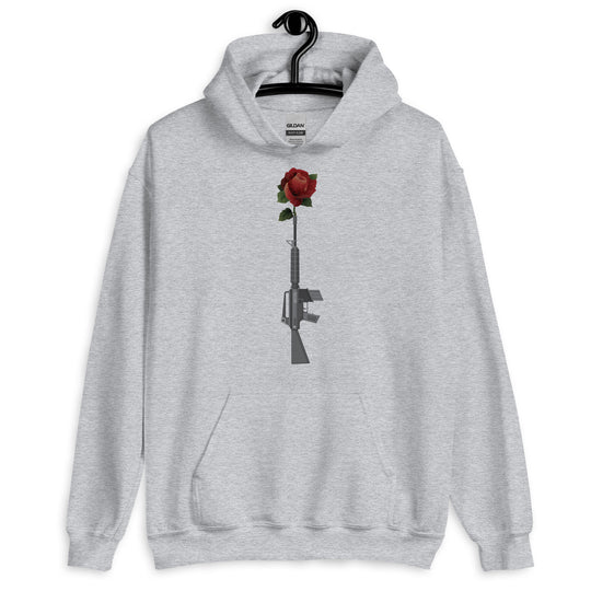 Make Peace not War - Gun with Rose Unisex Hoodie