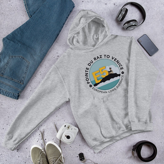 E5 - Pointe du Raz to Venice - European Long distance Trail Unisex Hoodie