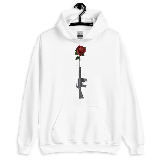 Make Peace not War - Gun with Rose Unisex Hoodie