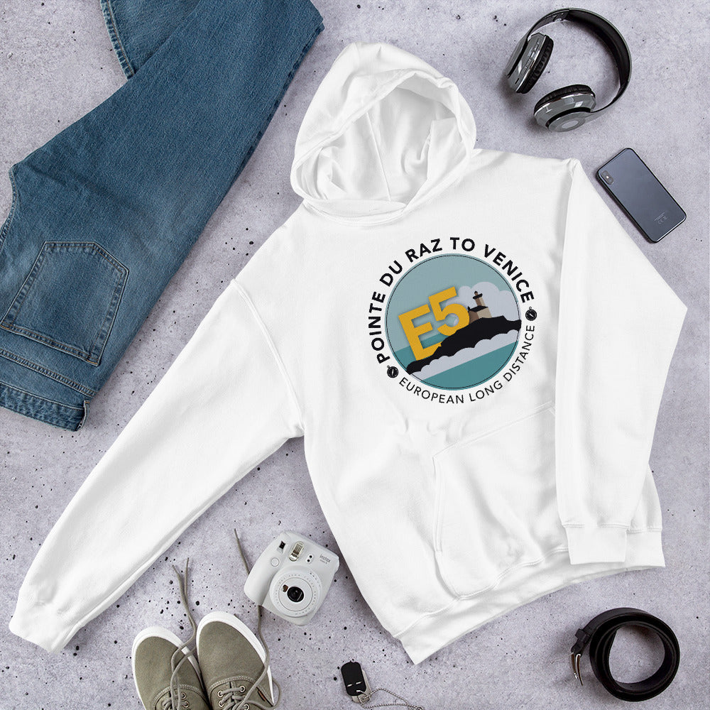 E5 - Pointe du Raz to Venice - European Long distance Trail Unisex Hoodie