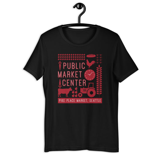 Pike Place Market - Seattle Unisex t-shirt - Backside Text