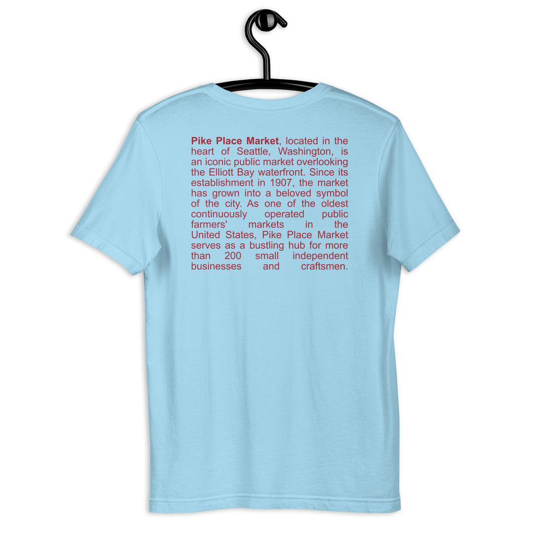 Pike Place Market - Seattle Unisex t-shirt - Backside Text