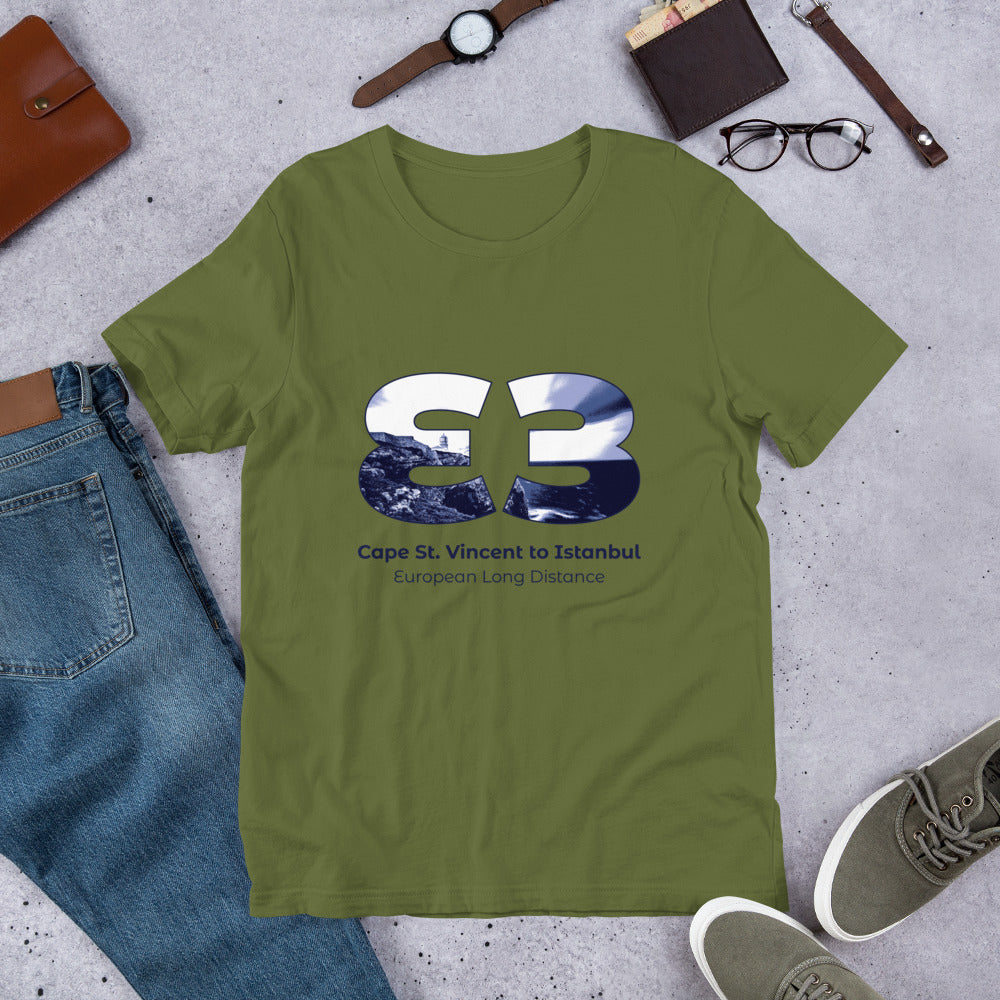 E3 Cape St. Vincent to Istanbul - European Long distance Path Unisex t-shirt