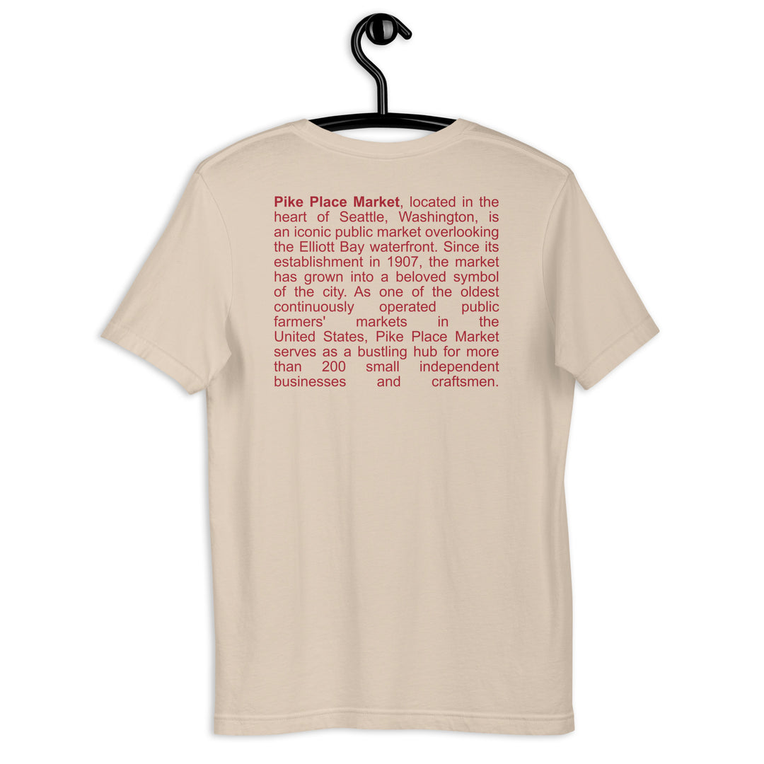 Pike Place Market - Seattle Unisex t-shirt - Backside Text