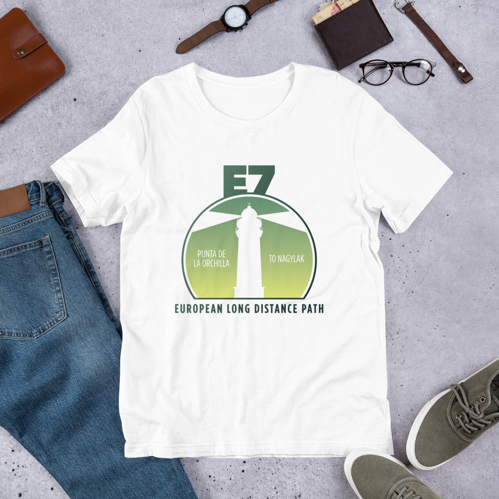 E7 - Punta de la orchilla to Nagylak - European Long distance Trail Unisex t-shirt