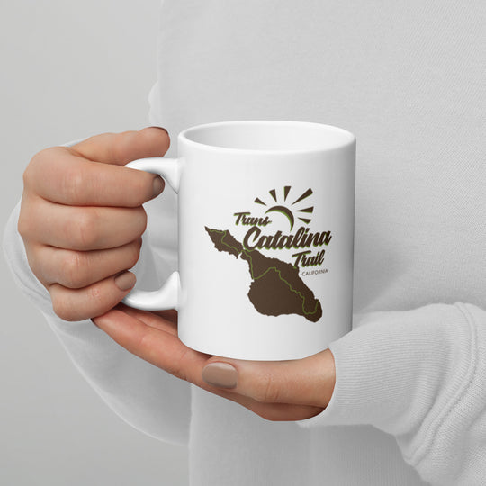 Trans Catalina Trail - California White glossy mug