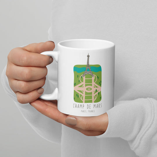 Champ de Mars - Paris, France White glossy mug