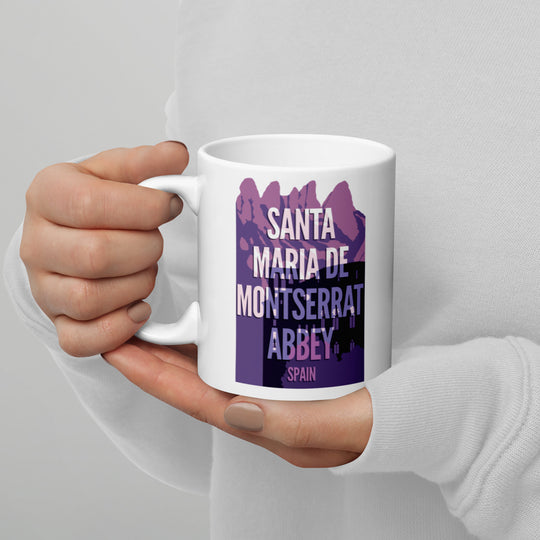 Santa Maria de Montserrat Abbey - Spain White glossy mug