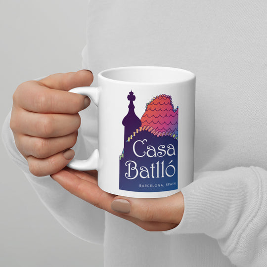 Casa Batllo - Barcelona, Spain White glossy mug