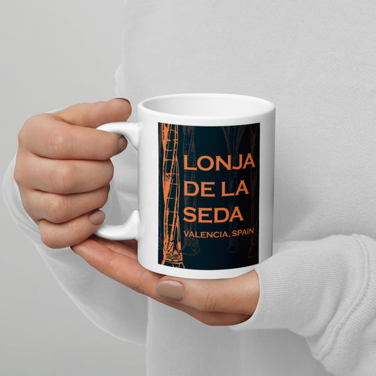 Lonja de la Seda - Valencia, Spain White glossy mug