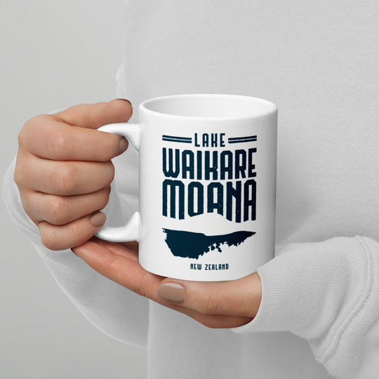 Lake Waikaremoana - New Zealand White glossy mug