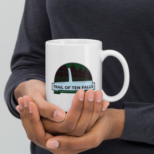 Trail of Ten Falls Loop Hike - Oregon White glossy mug