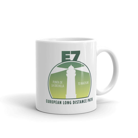 E7 - Punta de la orchilla to Nagylak - European Long distance Trail White glossy mug