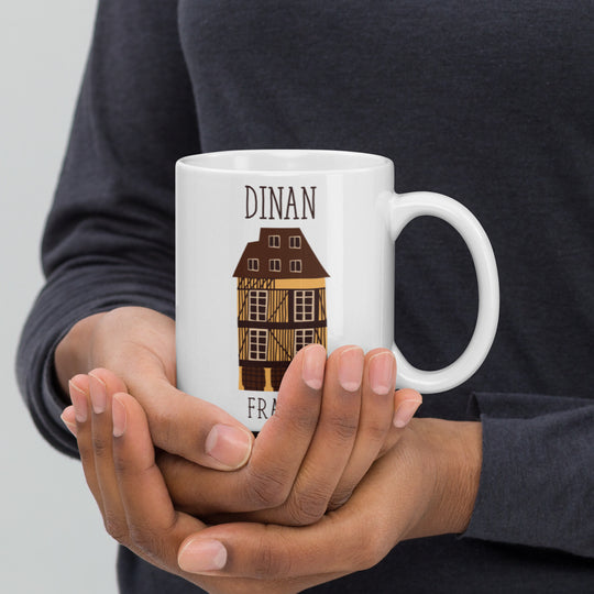 Dinan - France White glossy mug