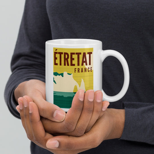 Etretat - France White glossy mug