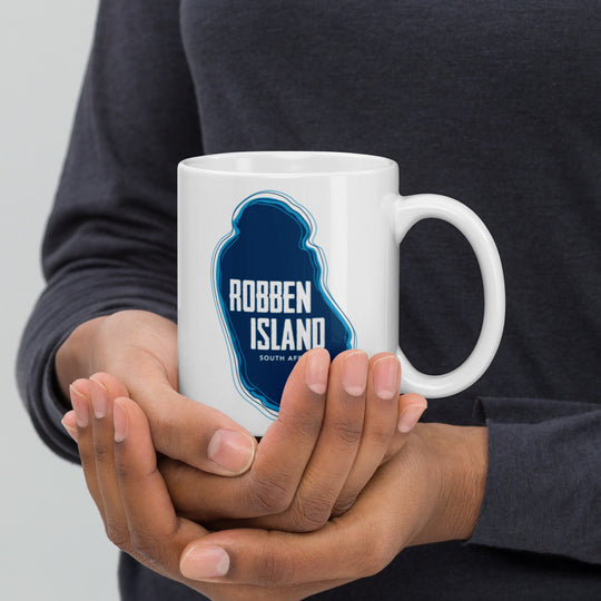 Robben Island - South Africa White glossy mug