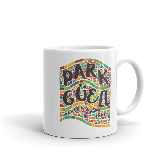 Park Güell - Barcelona, Spain White glossy mug