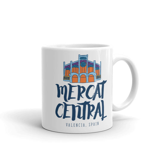 Mercat Central - Valencia, Spain White glossy mug