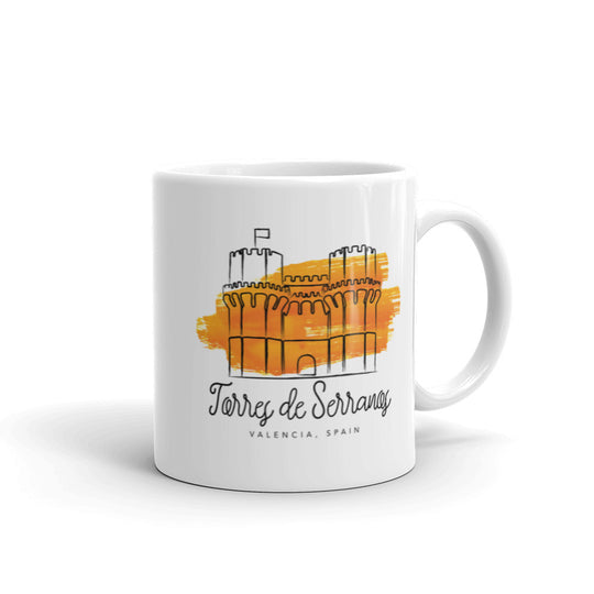 Torres de Serranos - Valencia, Spain White glossy mug